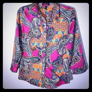 LRL Beautiful Paisley Button Up